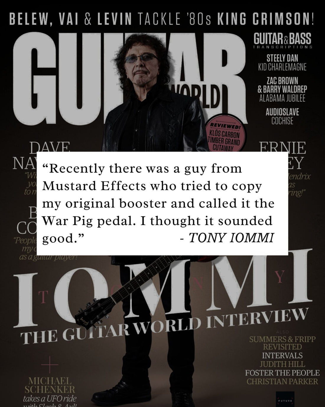 The Iommi connection! And thank you to my friend Mike Clement